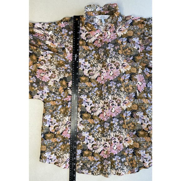 & Other Stories Shirt Womens Size Large Frill Collar Blouse Puff Peasant Sleeves - Picture 8 of 11